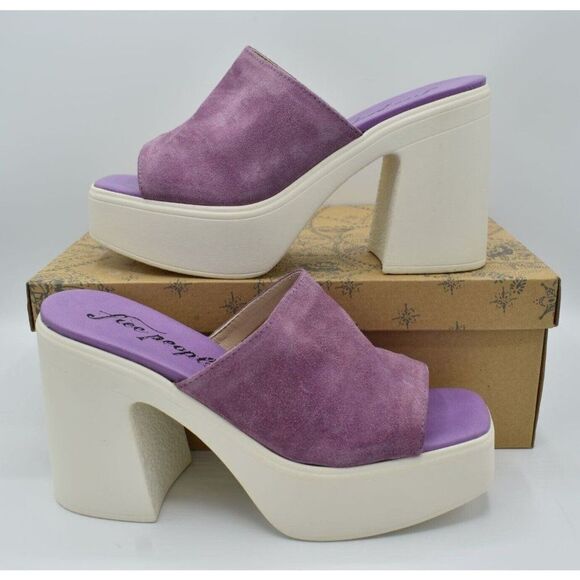Free People Womens Size EU 39 US 9 Zoe Orchid Purple Platform Sandals Shoes - Picture 6 of 8